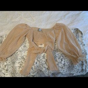 Hello Molly Puff sleeve top with tie back